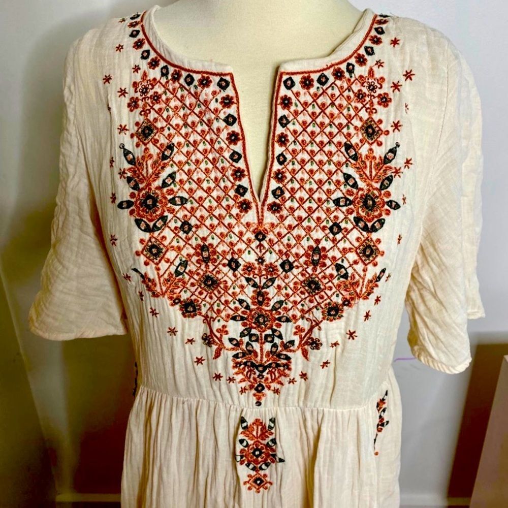 Soft Surroundings Beaded and Embroidered Maxi Dress